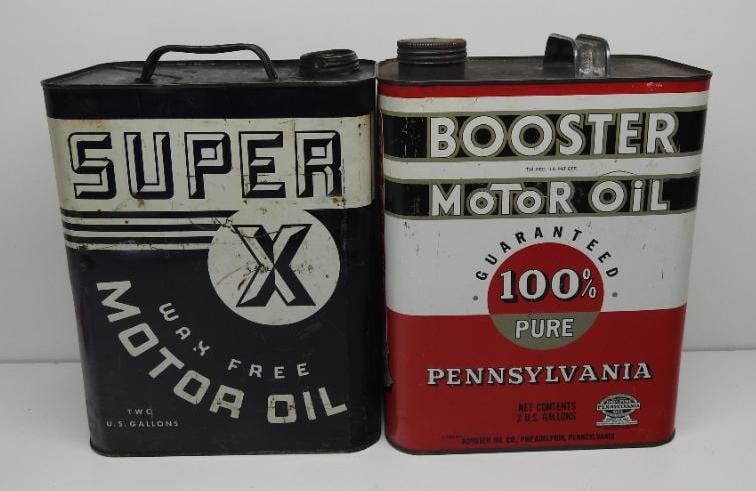 Super-X and Booster Two Gallon Oil Cans (1 of 4)