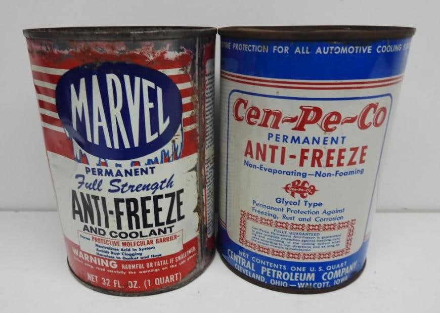 Marvel and Cenpeco Anti-Freeze Quart Cans (1 of 3)