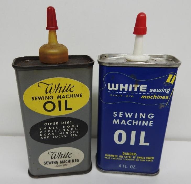 White Sewing Machine Oil Handy Oiler Can Pair (1 of 3)