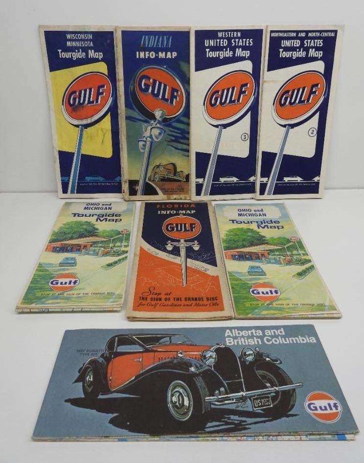 Group of 8 Gulf Road Maps (1 of 4)