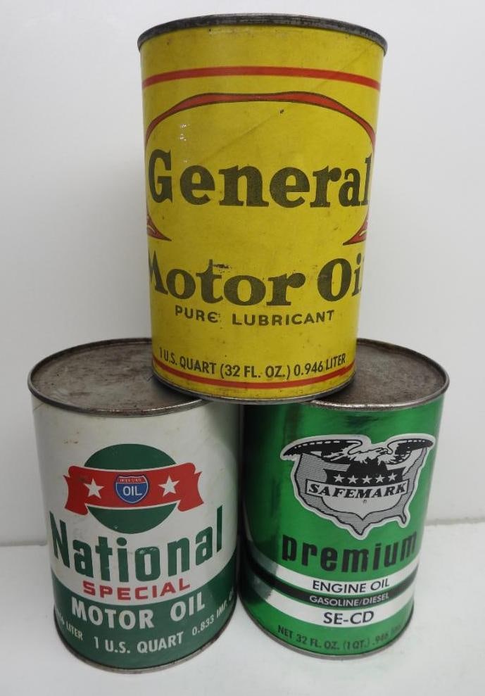Group of Three 1 Quart Oil Cans (1 of 2)