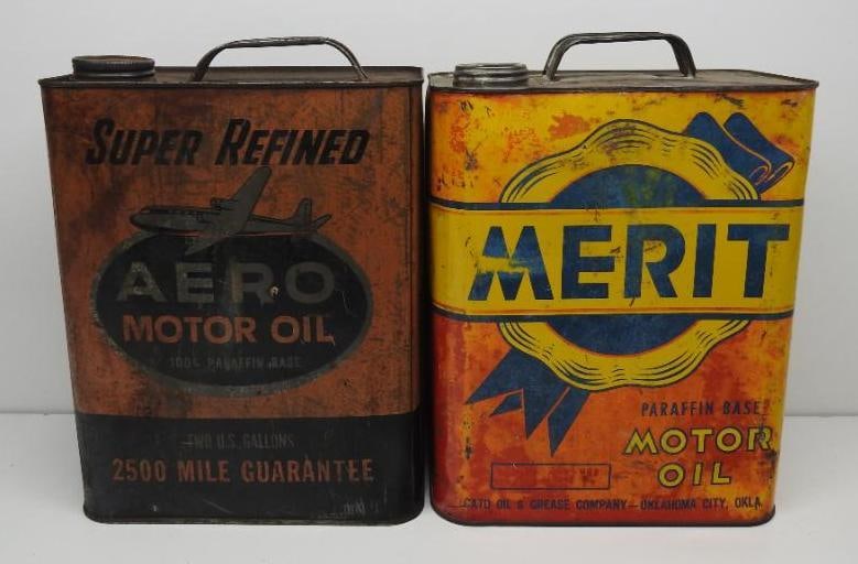 Aero and Merit Two Gallon Oil Cans (1 of 4)