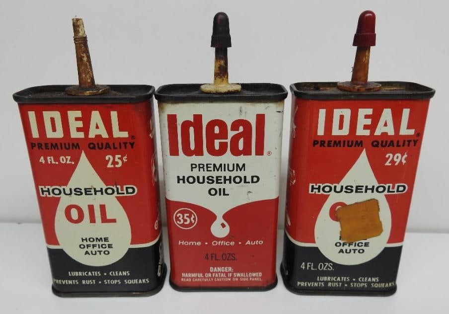 Group of Ideal Handy Oiler Cans: All in fair to good condition