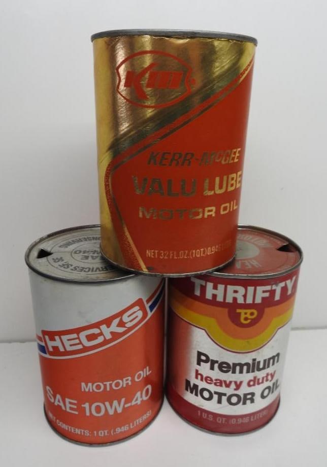 Group of Three 1 Quart Oil Cans (1 of 2)
