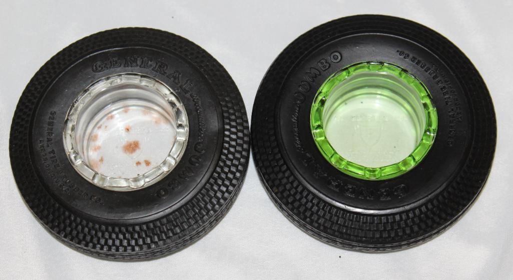 Group of 2 General Jumbo Advertising Tire Ashtrays (1 of 4)