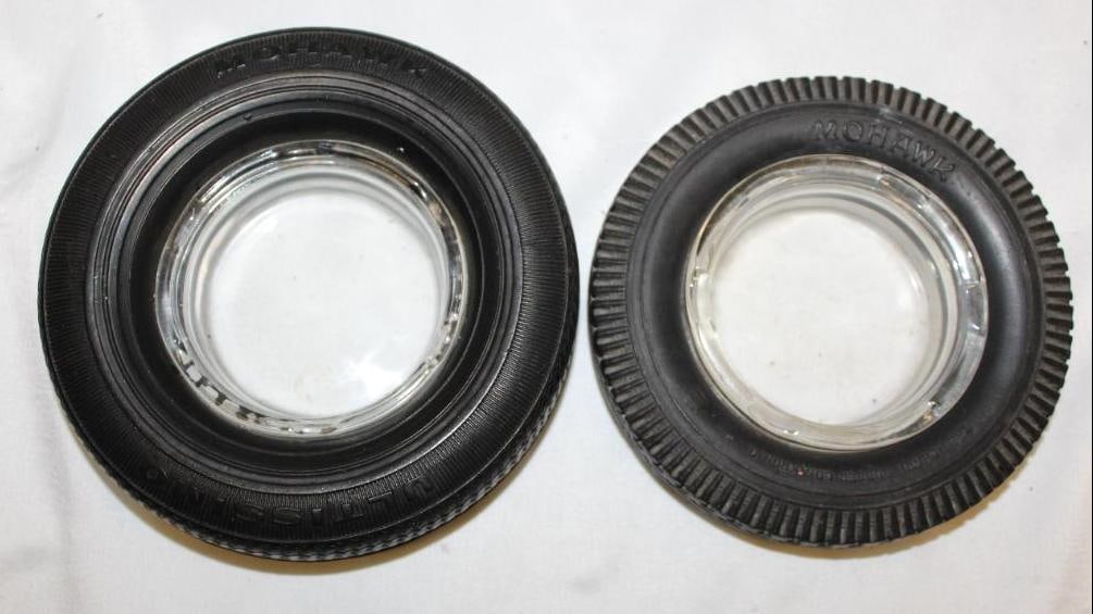 Group of 2 Mohawk Advertising Tire Ashtrays (1 of 2)