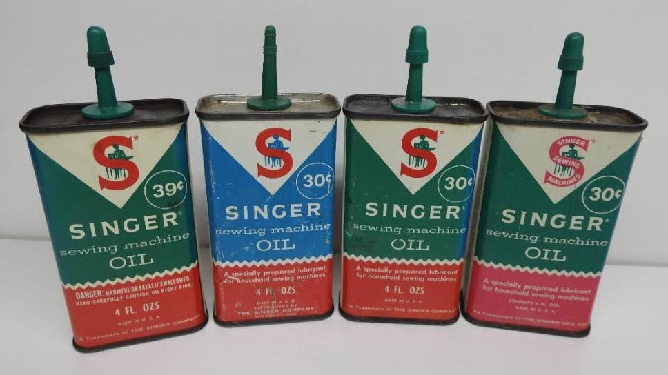 Group of Singer Sewing Machine Oil Cans (Green) (1 of 3)