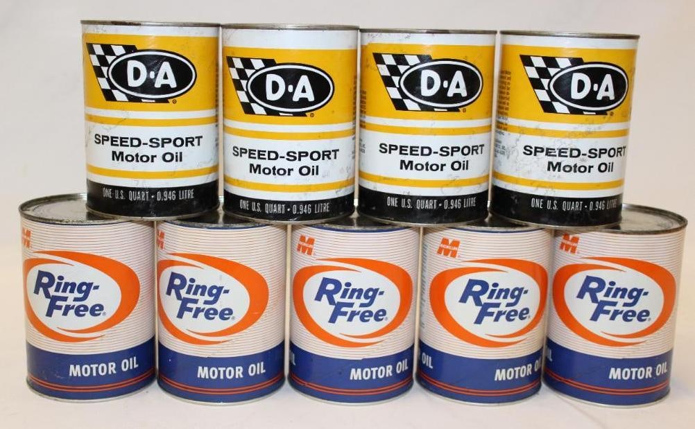 Group of 9 Macmillan & D-A Composite 1 Quart Motor Oil Cans (1 of 2)