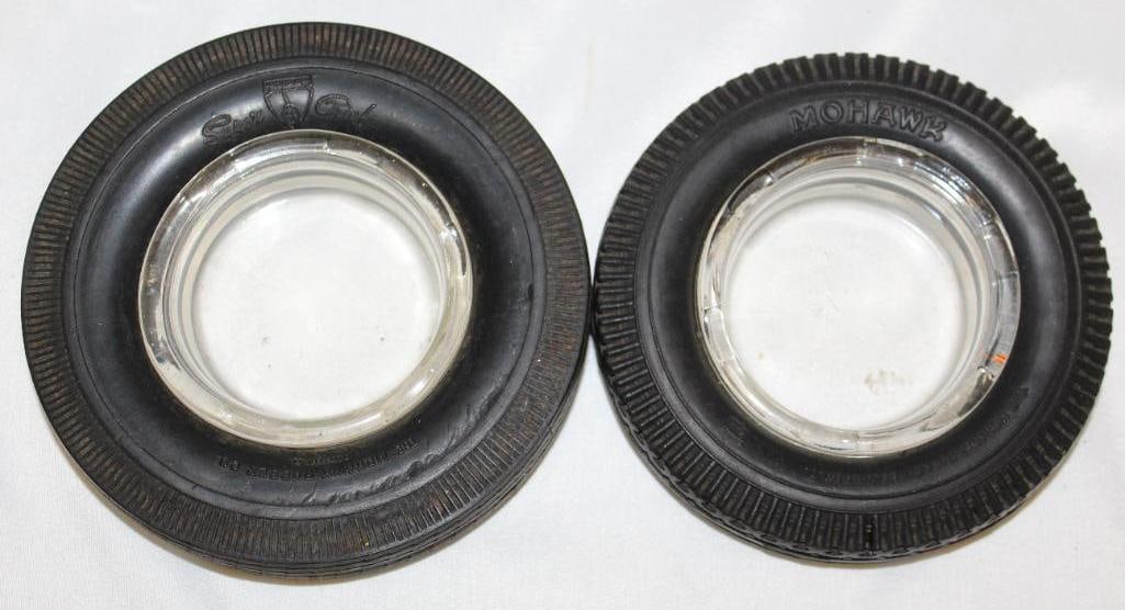Group of 2 Mohawk Advertising Tire Ashtrays (1 of 2)