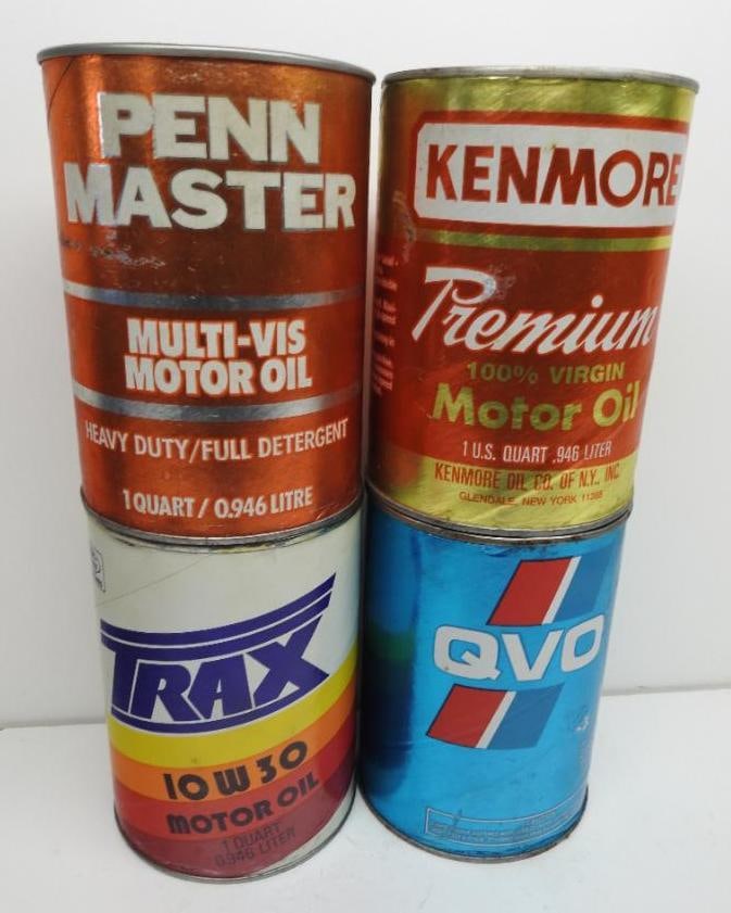 Group of Four 1 Quart Oil Cans (1 of 2)