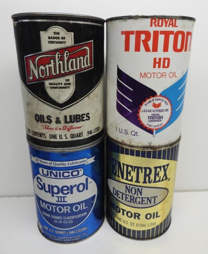 Group of Four 1 Quart Oil Cans (1 of 2)