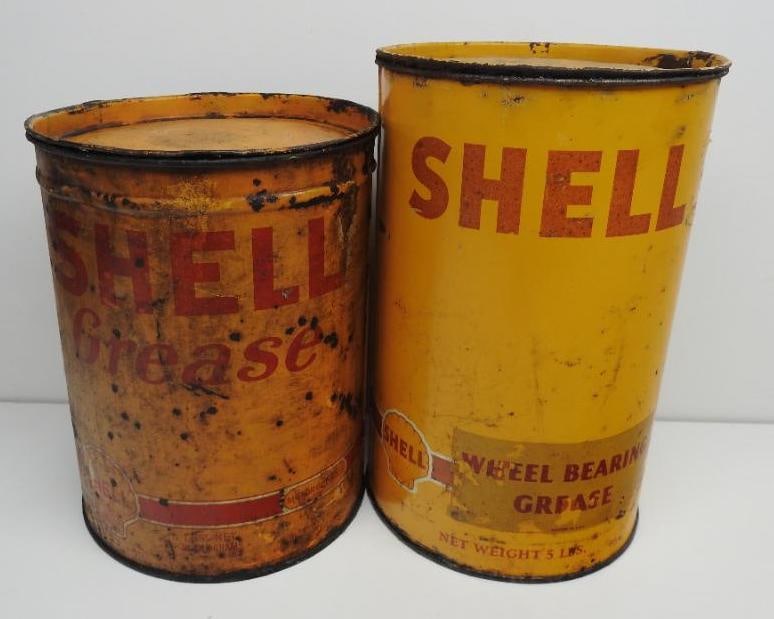 Pair of Shell 5# Grease Cans (1 of 3)