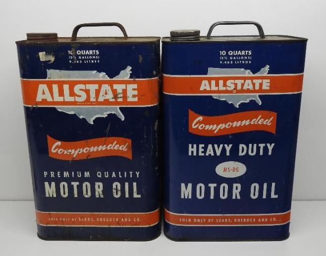 Allstate Motor Oil 10 Quart Can Pair (Blue/Orange) (1 of 3)