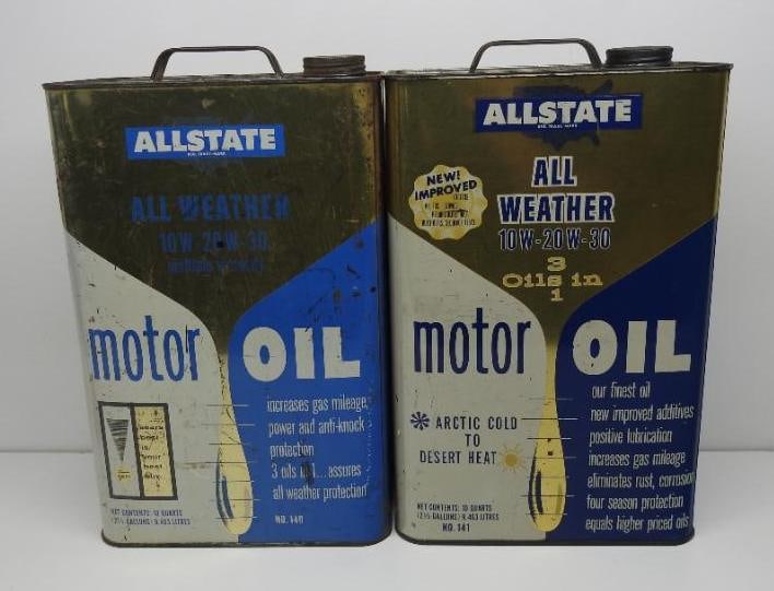 Allstate Motor Oil 10 Quart Can (Blue/Gold) (1 of 2)