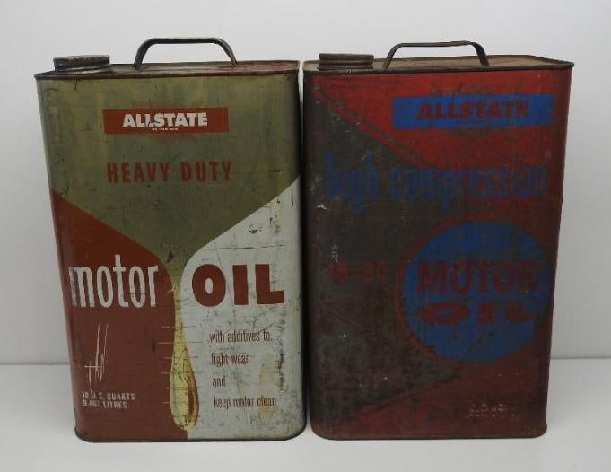 Allstate Motor Oil 10 Quart Can Pair (Red/Gold) (1 of 2)