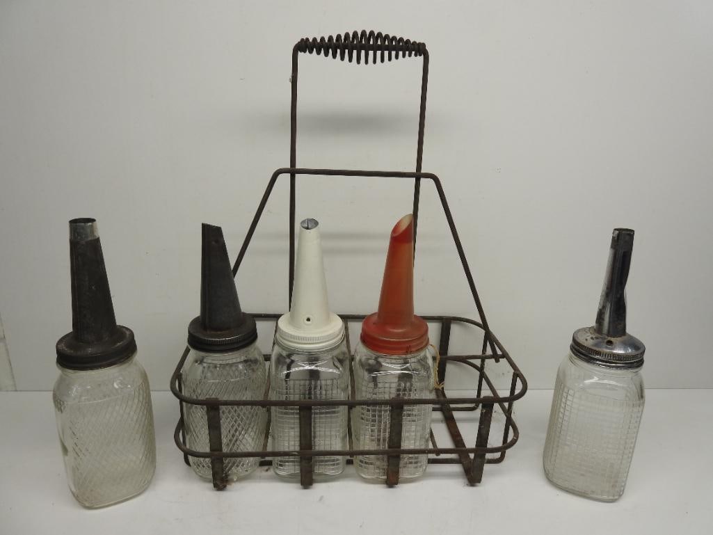 Group of Generic Oil Bottles with Carrier (1 of 2)