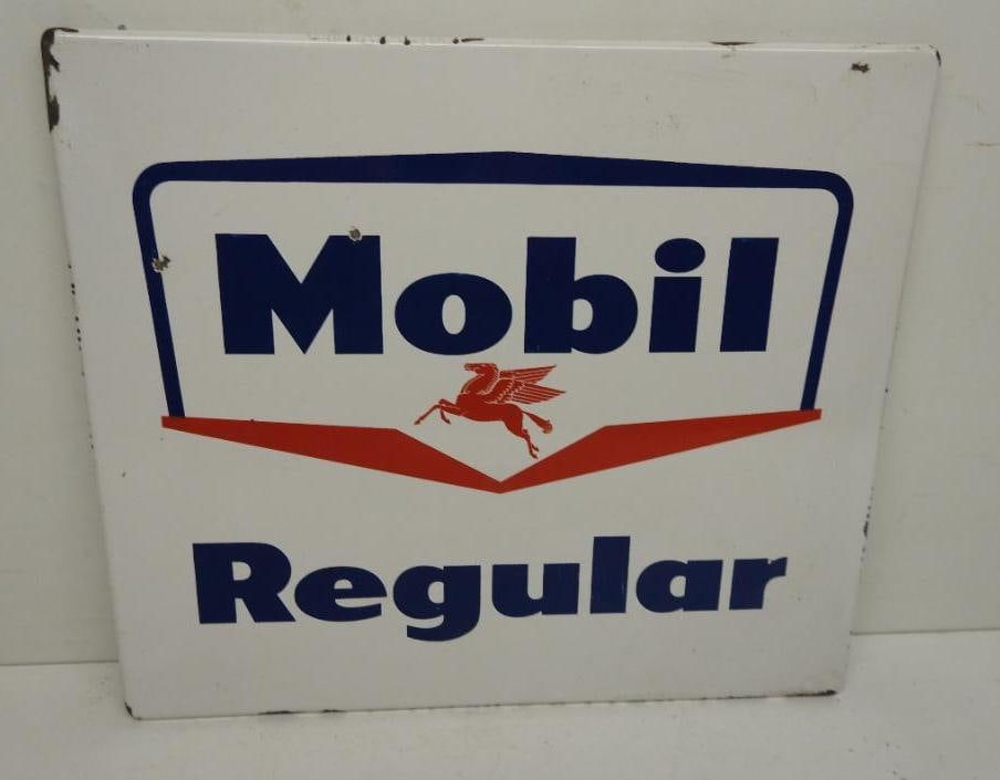 Mobil Regular Porcelain Gas Pump Plate Sign (1 of 3)