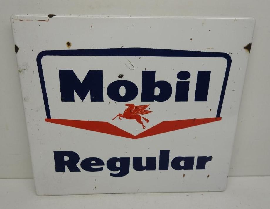Mobil Regular Porcelain Gas Pump Plate Sign (1 of 4)