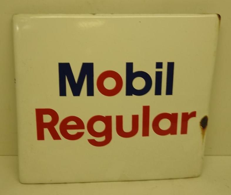 Mobil Regular Porcelain Gas Pump Plate Sign (1 of 3)