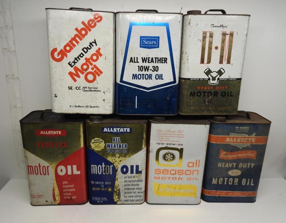 Group of Ten Quart Oil Cans (1 of 5)