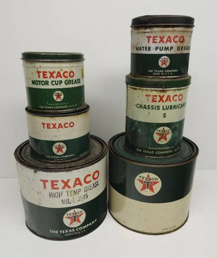 Group Of Texaco Grease Cans Auction
