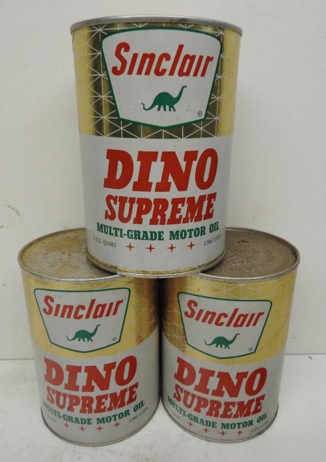 Sinclair Dino Supreme Quart Oil Cans (1 of 3)