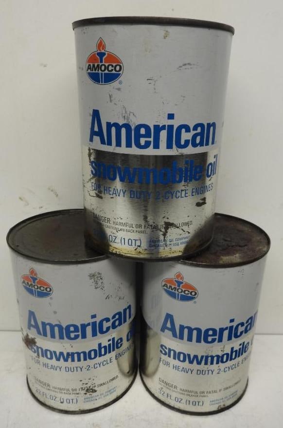 Amoco American Snowmobile Quart Oil Cans (1 of 3)