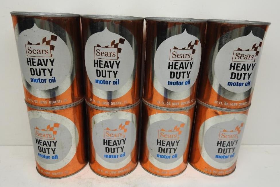 Sears Heavy Duty Motor Oil Quart Cans (1 of 2)