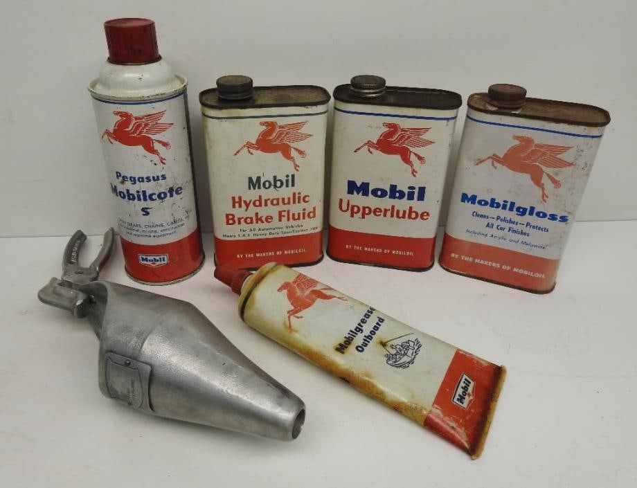 Group of Assorted Mobil Tins and Items (1 of 6)