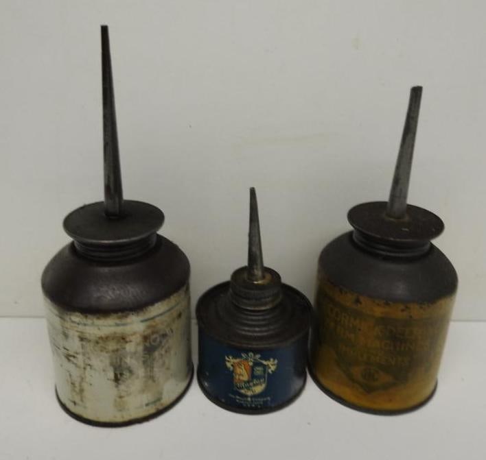 McCormick Deering and Maytag Handy Oiler Cans: All in fair to poor condition