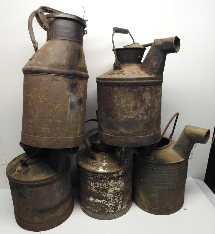 Group of (5) Five Gallon Bulk Oil Cans (1 of 3)