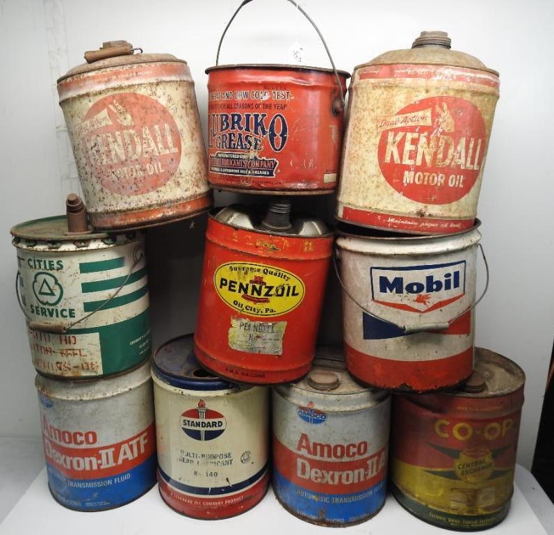 Group of (10) Five Gallon Oil Cans (1 of 5)