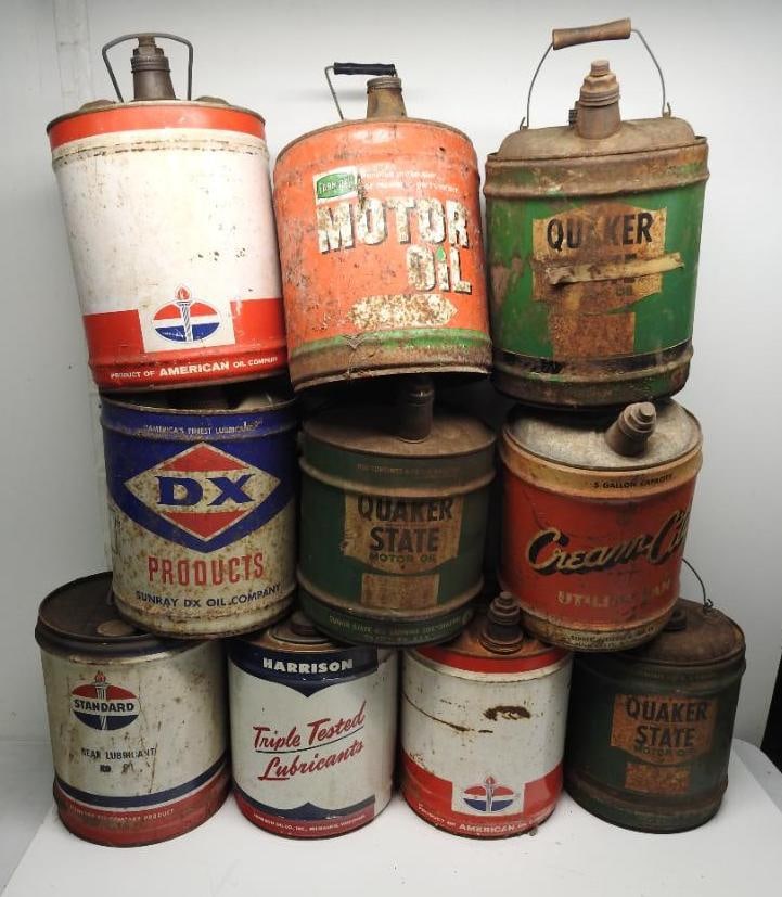 Group of (10) Five Gallon Oil Cans (1 of 7)