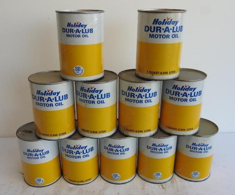 Holiday Dur-A-Lube Motor Oil Quart Can Lot (1 of 4)