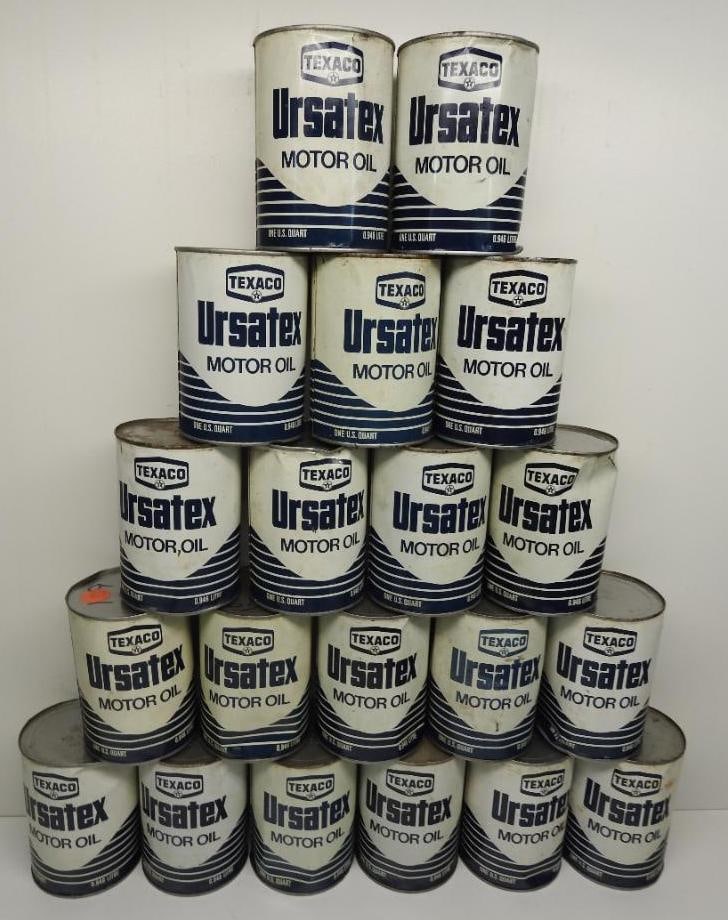 Texaco Ursatex Quart Oil Can Lot (1 of 4)