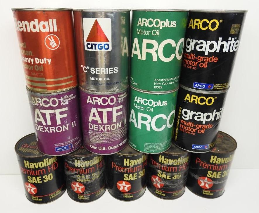 Group of Thirteen Assorted Quart Oil Cans (1 of 4)