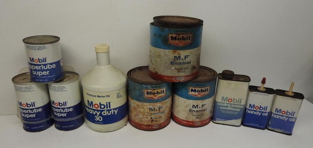 Group of Mobil Product Cans (1 of 5)