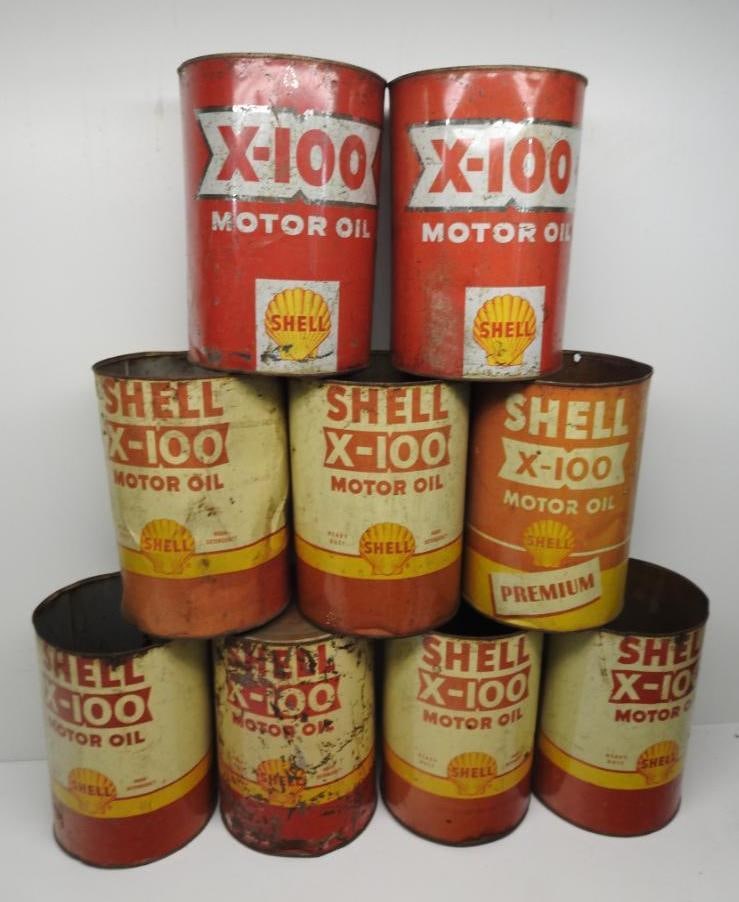 Group of Shell Five Quart Oil Cans (1 of 2)