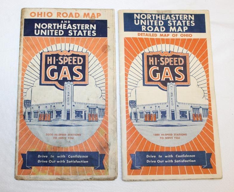 Group of 2 Pure Hi-Speed Service Station Road Maps (1 of 4)