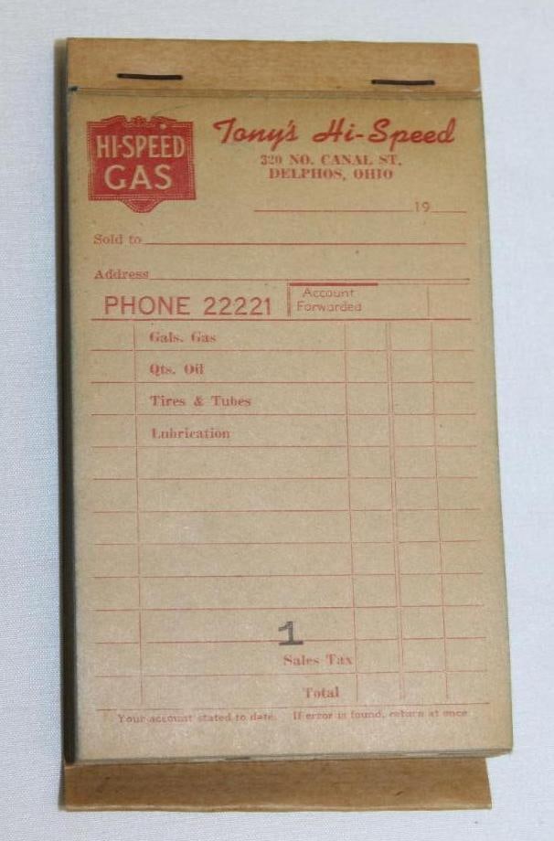 Pure Oil Hi-Speed Service Station Receipt Book (1 of 4)