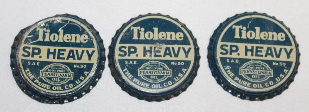 Group of 3 Pure Tiolene Special Heavy Oil Bottle Cap (1 of 2)