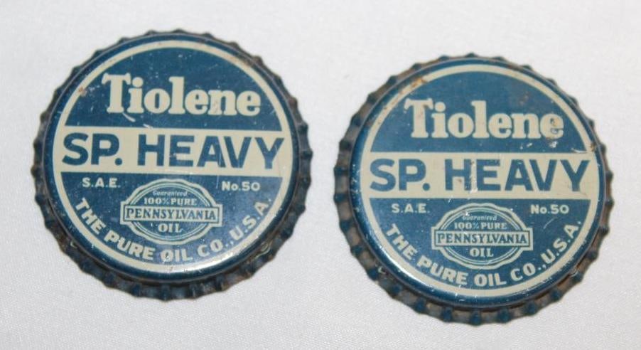 Group of 2 Pure Tiolene Special Heavy Oil Bottle Cap (1 of 2)