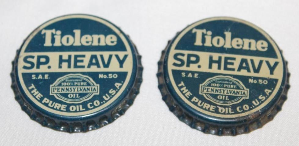 Group of 2 Pure Tiolene Special Heavy Oil Bottle Cap (1 of 2)