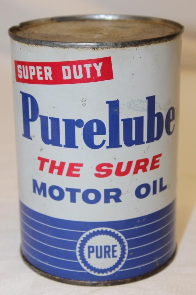 Pure Super Duty Purelube Metal 1 Quart Motor Oil can (1 of 3)