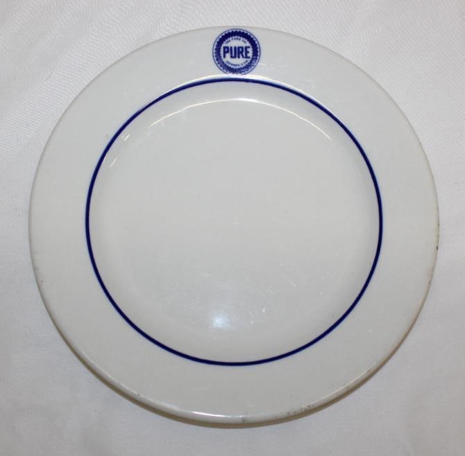 Pure Oil Company Advertising Dinner Plate: 9" Diameter
