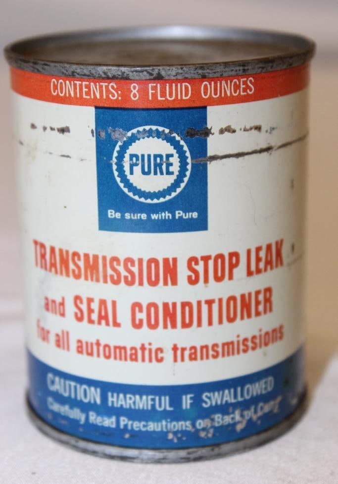 Pure 8 oz Transmission Stop lean Can: has wear and scratches throughout, it is full, 3.25" x 2.75"