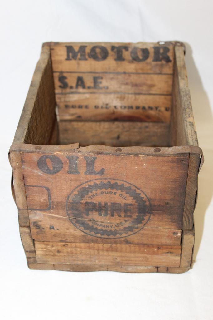 Pure Tiolene Wooden Crate: this box has been converted from an original Tiolene crate, 11.5" x 8" x 8.5"