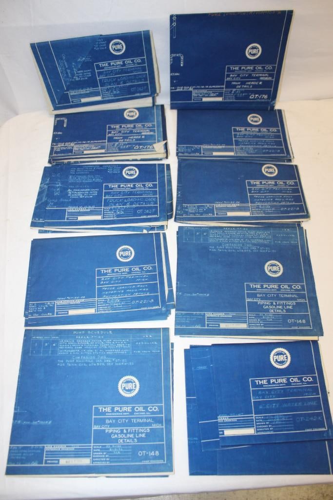 Group of 11 Pure Oil Company Blueprints (1 of 6)