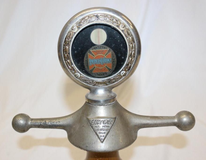 American LaFrance Firetruck Boyce Moto Meter with Dog Bone Base: 5.5" x 8" x 3", the back of the base has been broken