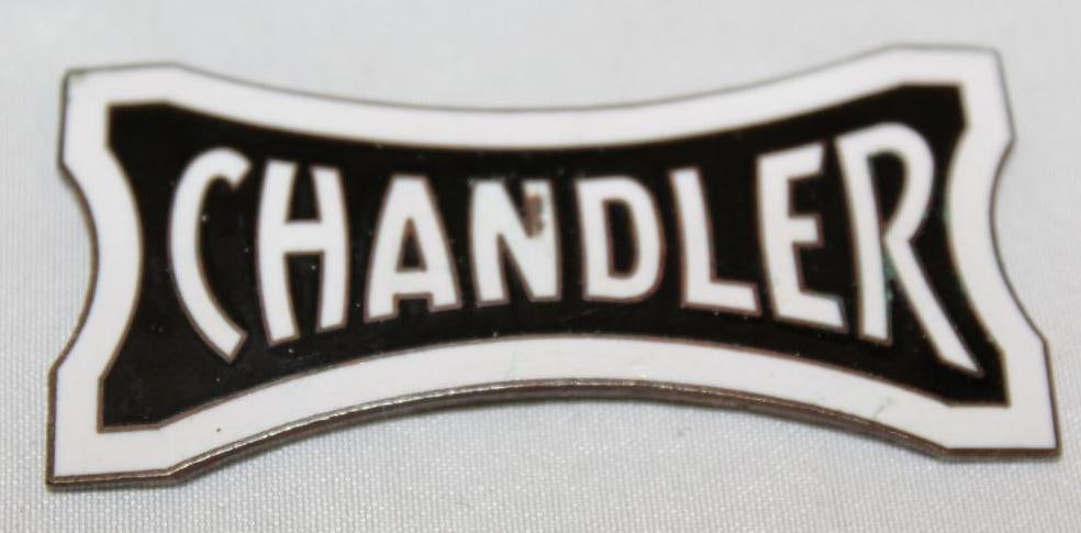 1925 Chandler Motor Car Co Radiator Emblem Badge: cloisonne, 2.75" x 1.25"